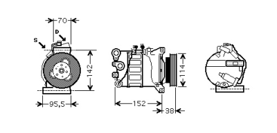 Airco compressor 2.5 t5 / 2.5 r sport / 2.4 d5 volvo v70 ii (sw)  winparts