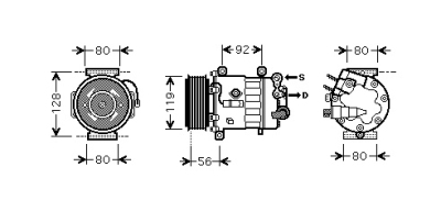 Compressor c5/p407 nt-d mt/at 04- peugeot 607 (9d, 9u)  winparts