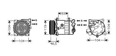 Compressor c5 ii 22hdi 04-06 peugeot 406 (8b)  winparts