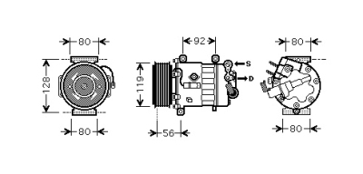 Compressor p607 20i/22i 04- peugeot 607 (9d, 9u)  winparts