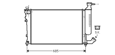 Foto van Radiateur p306/xsara 20i -thermo 97 citroen xsara break (n2) via winparts