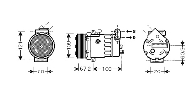 Foto van Compressor astra g 18i 98-00 opel astra g hatchback (f48_, f08_) via winparts