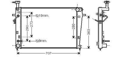 Radiateur tucson 27i at 04- hyundai tucson (jm)  winparts