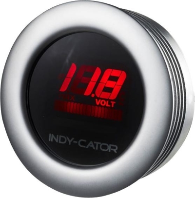Indy-cator volt meter 52mm - mat chroom - multi-color universeel  winparts